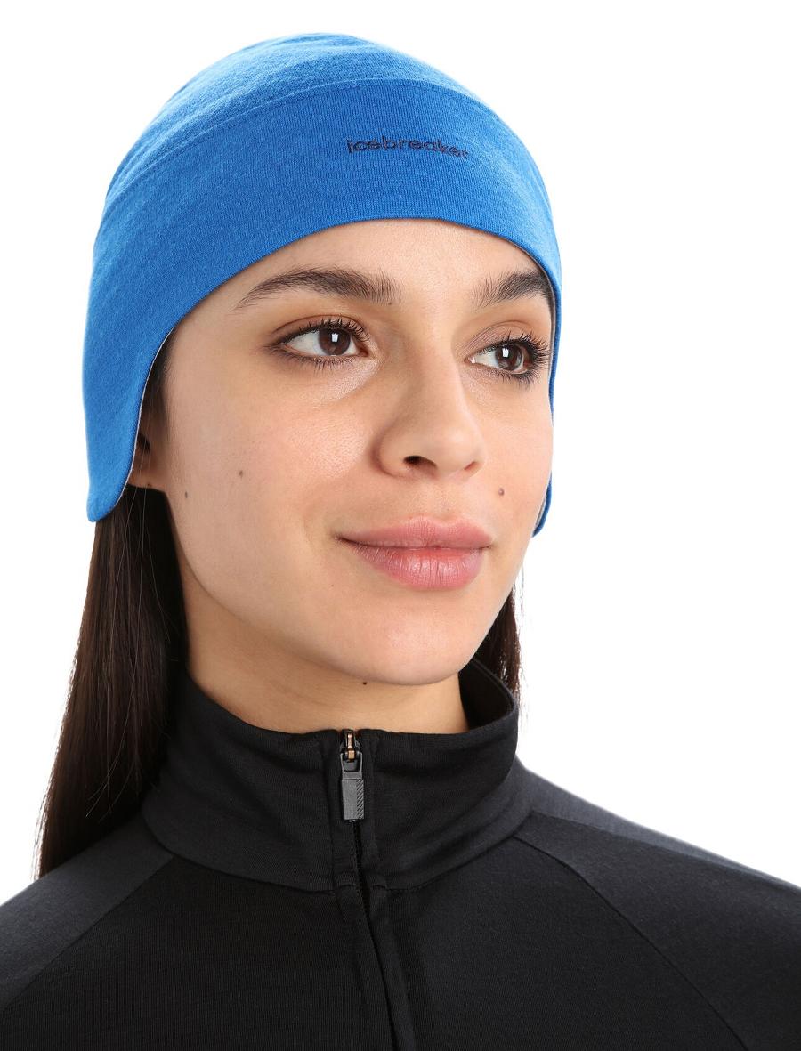 Icebreaker Unisex Merino Quantum Beanie Női Kalap Kék | HU 1470WNBY